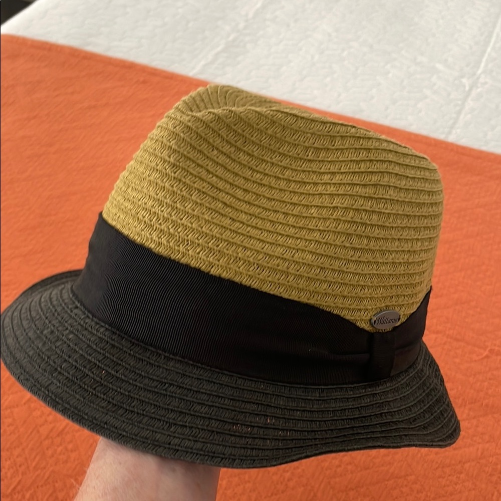 Wallaroo SPF50 Two-Tone Tia Fedora Hat - Black and Tan